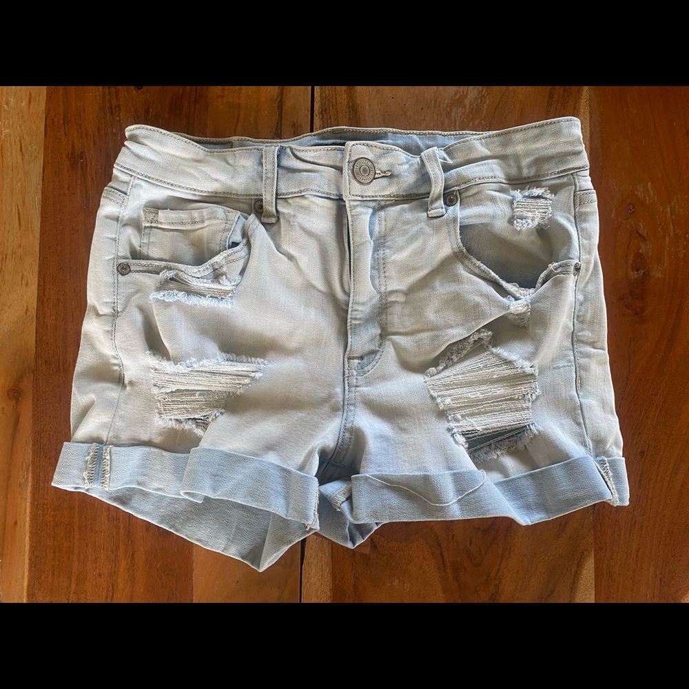 Aeropostale high-rise midi jean shorts size 10